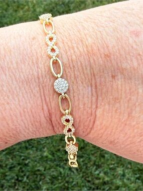 14k gold plated bracket with infinity design